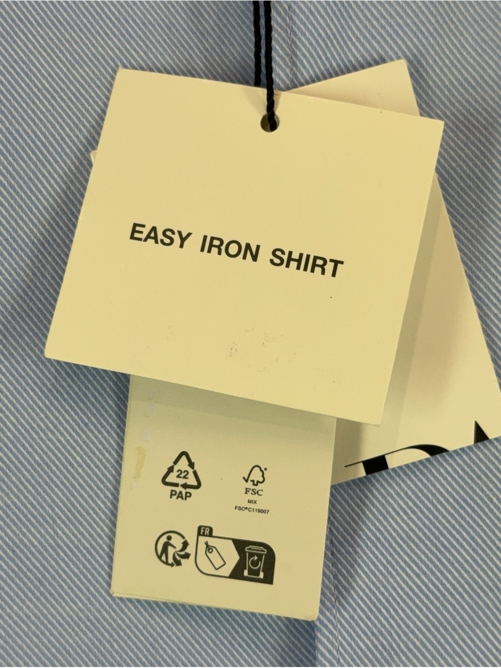 ZARA Shirt Mens XL Blue Regular Fit Easy Iron Dress Button Down Twill NWT - Picture 4 of 10